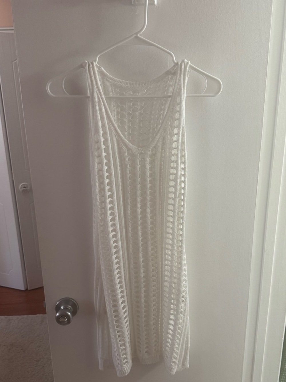 White Crochet Swim Cover-Up Dress